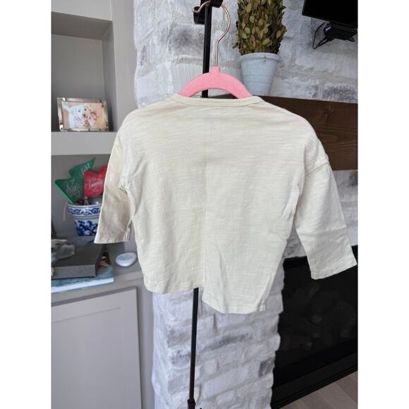 Rylee + Cru Baby Cream Truck Raw Edge Long Sleeve Tee Size 6-12 M - Picture 4 of 5